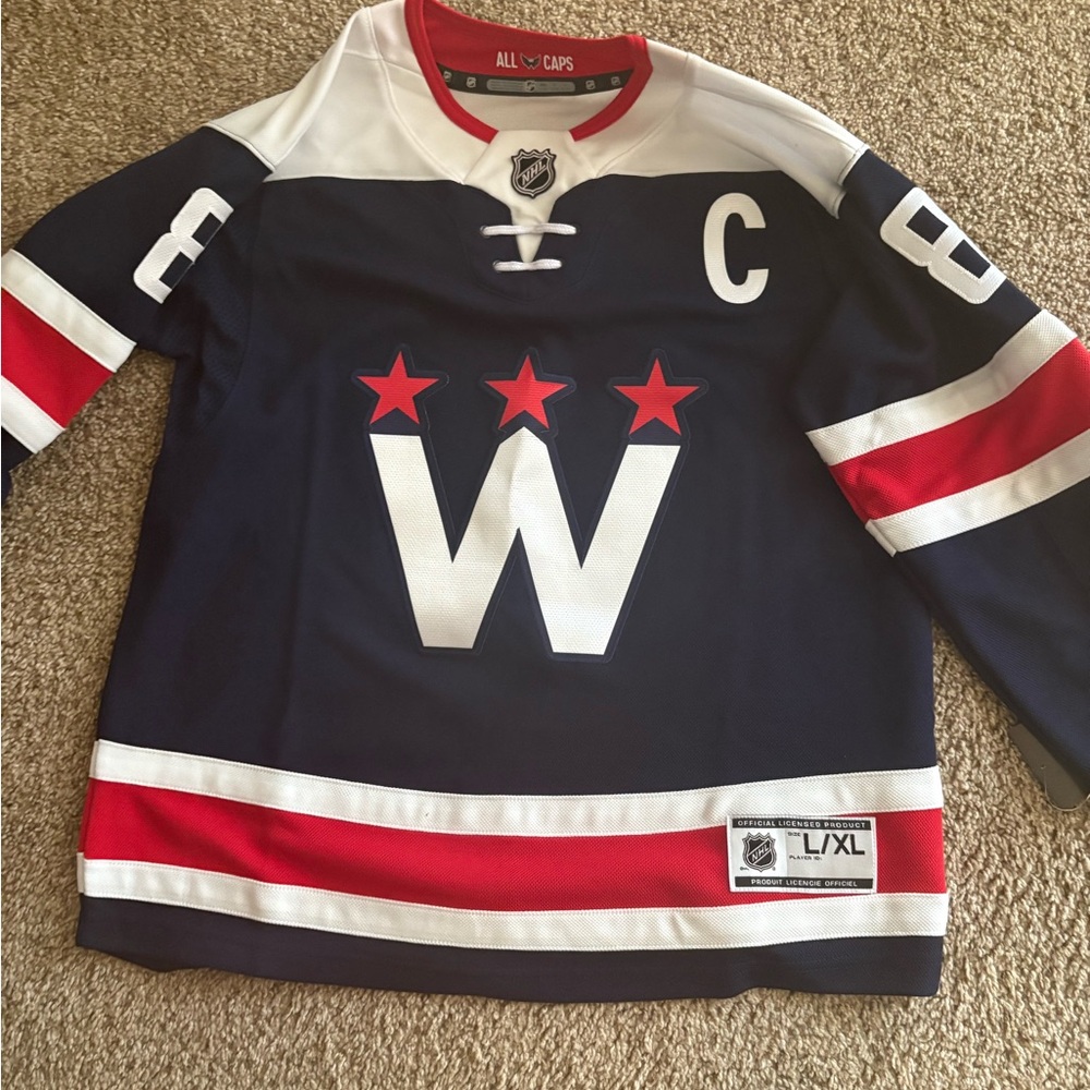 Navy and Red Hockey Jersey